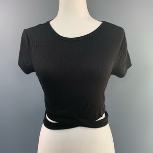 🖤 Rue21 Criss Cross Black Crop Top Size M